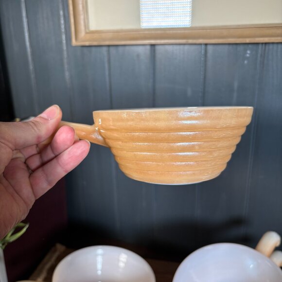 Vintage Anchor Hocking Fire King Peach Lustre Soup Bowls Set of 6 Oven Ware - Picture 3 of 16